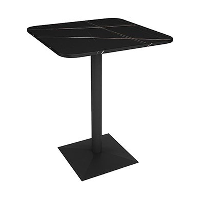 Black Sintered Stone Dining Table Industrial Metal Base Dining Table