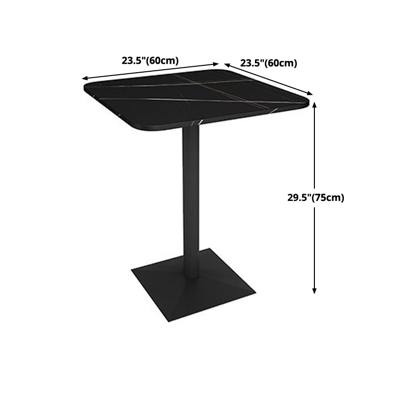 Black Sintered Stone Dining Table Industrial Metal Base Dining Table