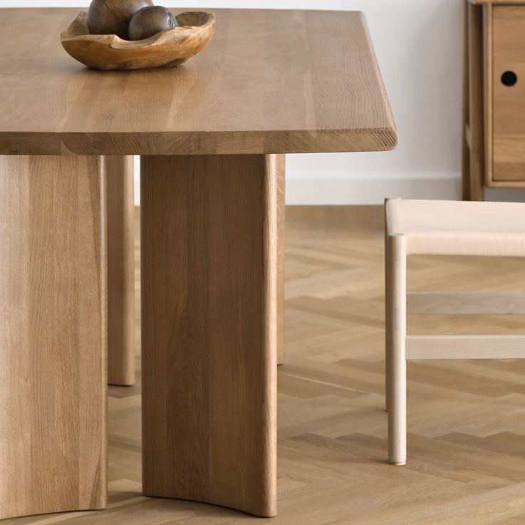 Rectangle Modern Dining Table Wood Color Fixed Table of Ashwood Solid Wood