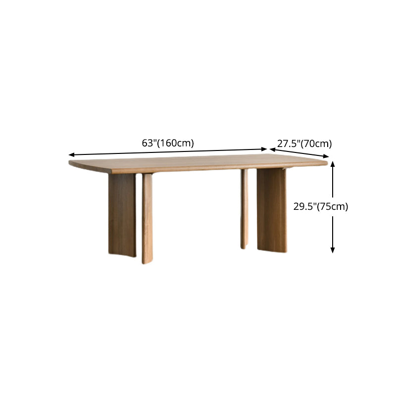 Rectangle Modern Dining Table Wood Color Fixed Table of Ashwood Solid Wood