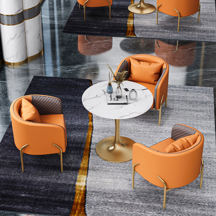 Sintered Stone White Dining Table Luxury Tulip Base Table for Dining Room