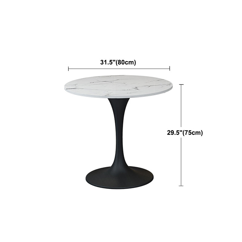 Modern Round Dining Table Sintered Stone Table with Tulip Base