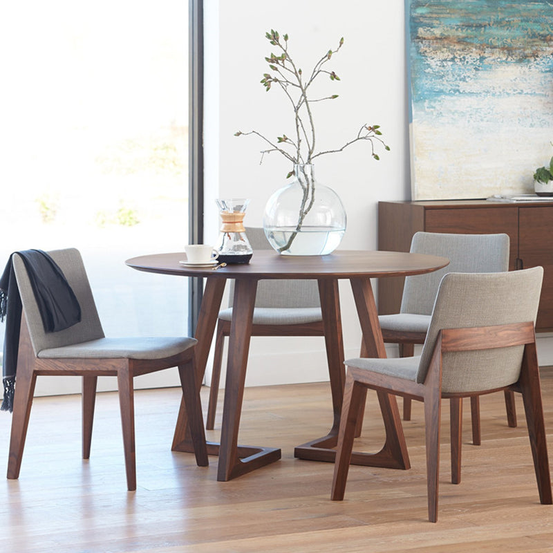 Modern Pine Wood Dining Table for Restaurant Round Table with Double Pedestal
