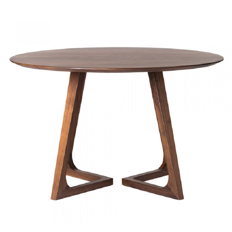Modern Pine Wood Dining Table for Restaurant Round Table with Double Pedestal