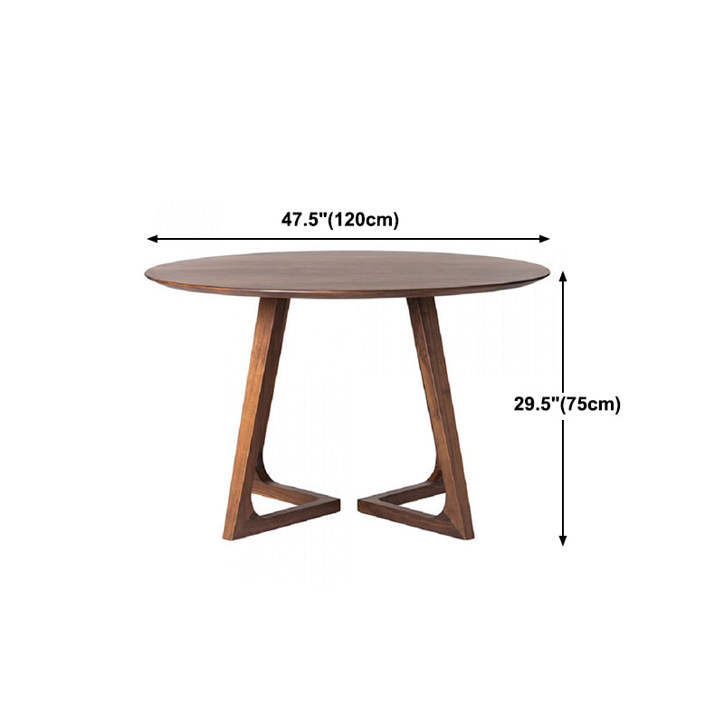 Modern Pine Wood Dining Table for Restaurant Round Table with Double Pedestal