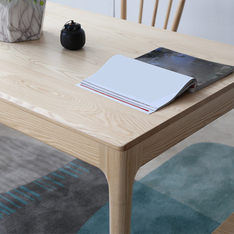 Medieval Modern Ash Wood Table for Restaurant Rectangle Table with 4 Legs