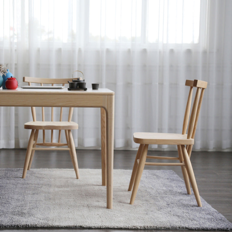 Medieval Modern Ash Wood Table for Restaurant Rectangle Table with 4 Legs