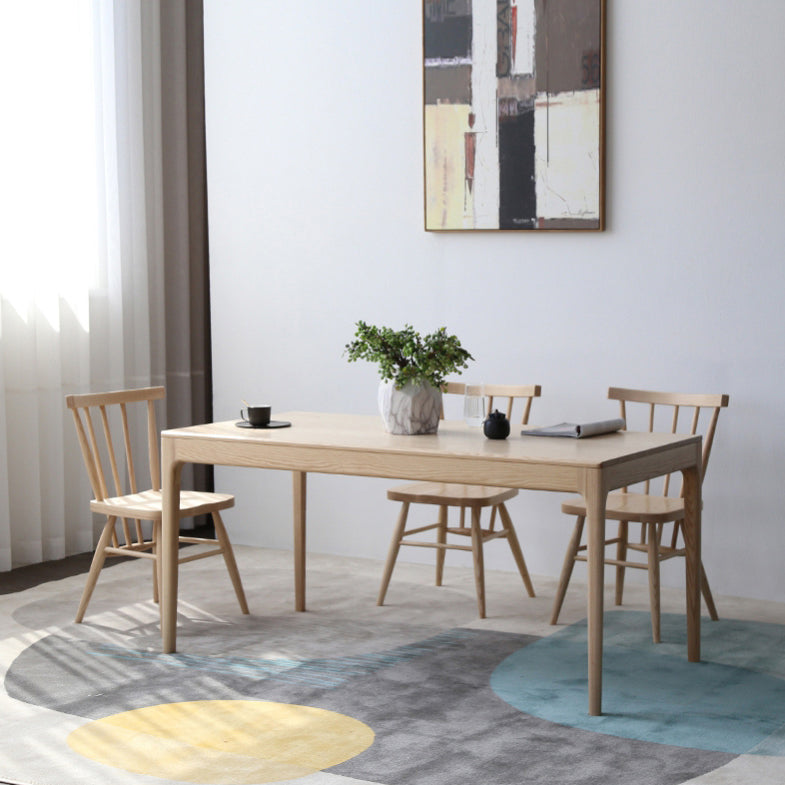 Medieval Modern Ash Wood Table for Restaurant Rectangle Table with 4 Legs