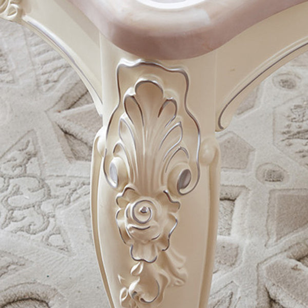 Stone White Dining Table Victorian 4 Legs Table for Dining Room