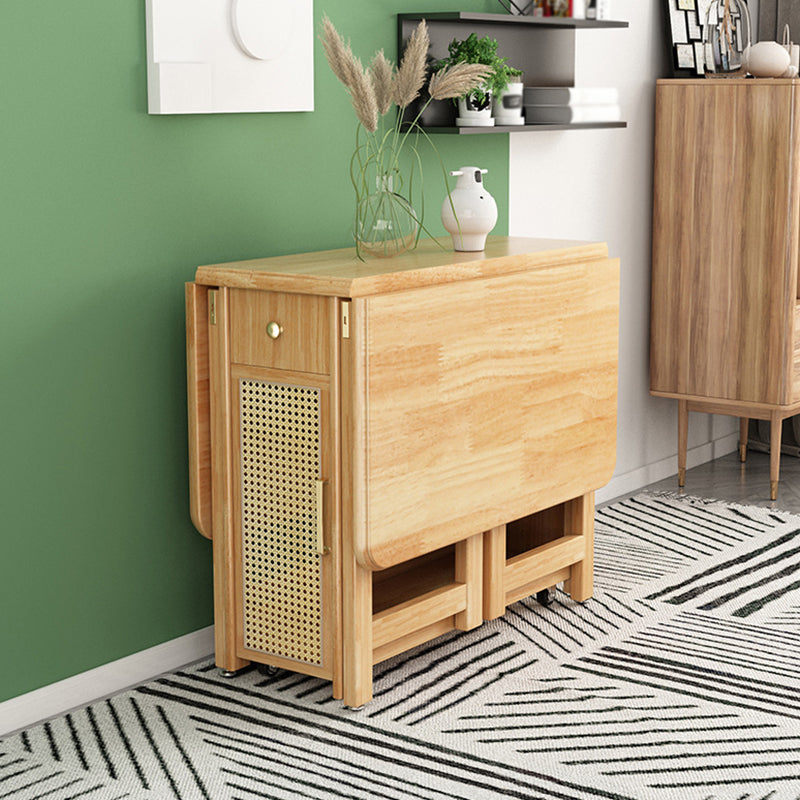 Mid-Century Folding Table Solid Wood Dining Site Table,51.2"L x 35.4"W x 29.5"H