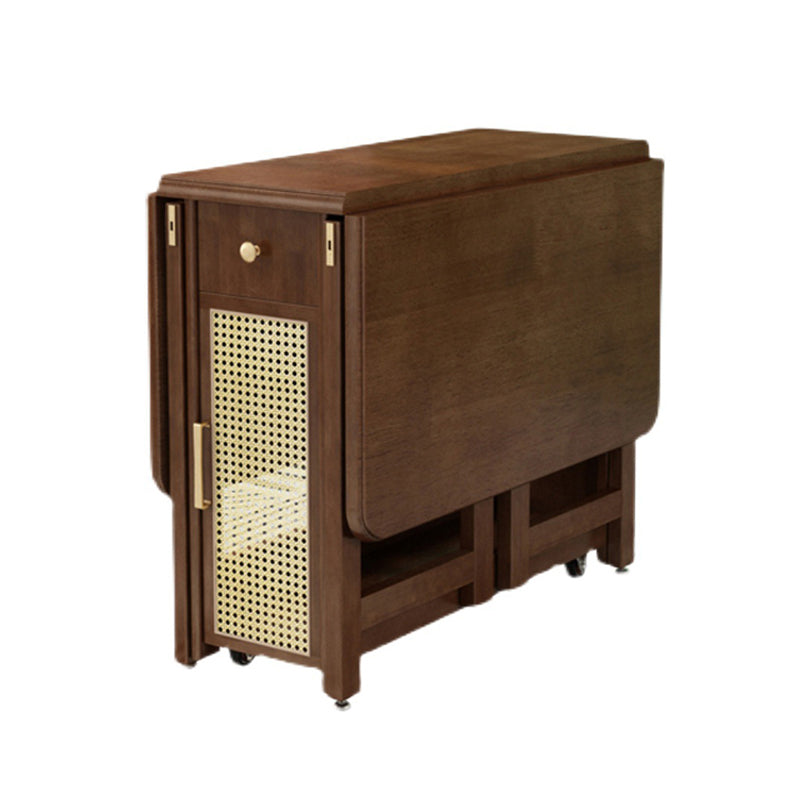 Mid-Century Folding Table Solid Wood Dining Site Table,51.2"L x 35.4"W x 29.5"H