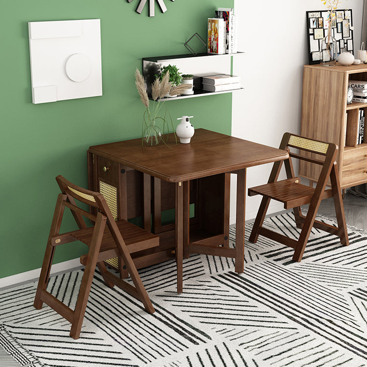 Mid-Century Folding Table Solid Wood Dining Site Table,51.2"L x 35.4"W x 29.5"H