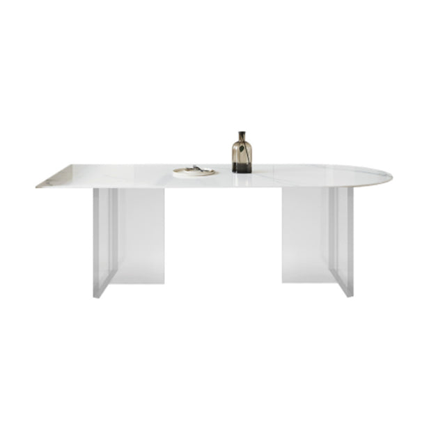 Sintered Stone Dining Table Modern Style Dining Table with Acrylic Base