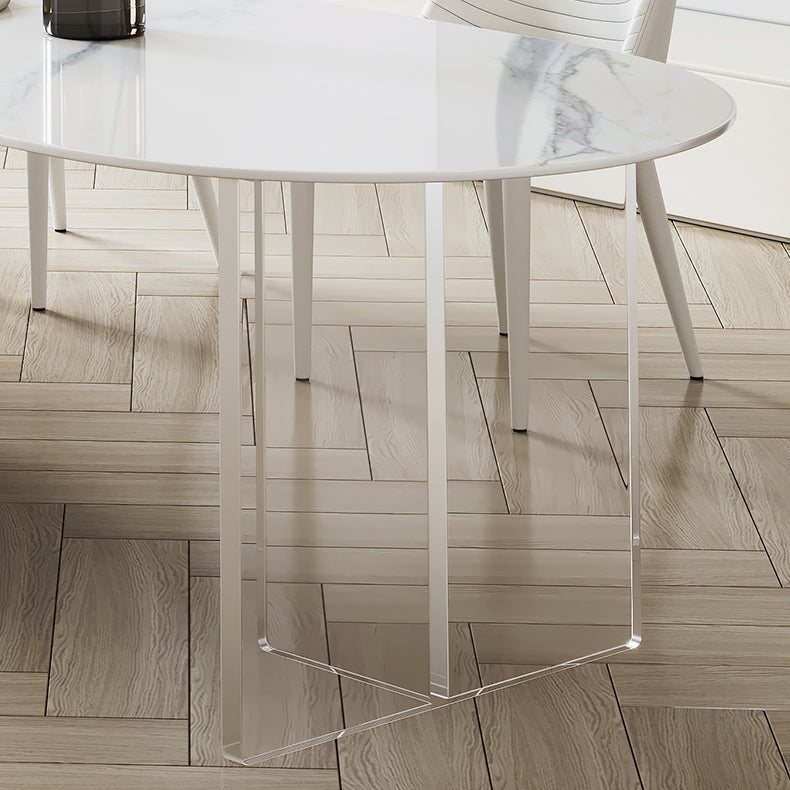 Sintered Stone Dining Table Modern Style Dining Table with Acrylic Base