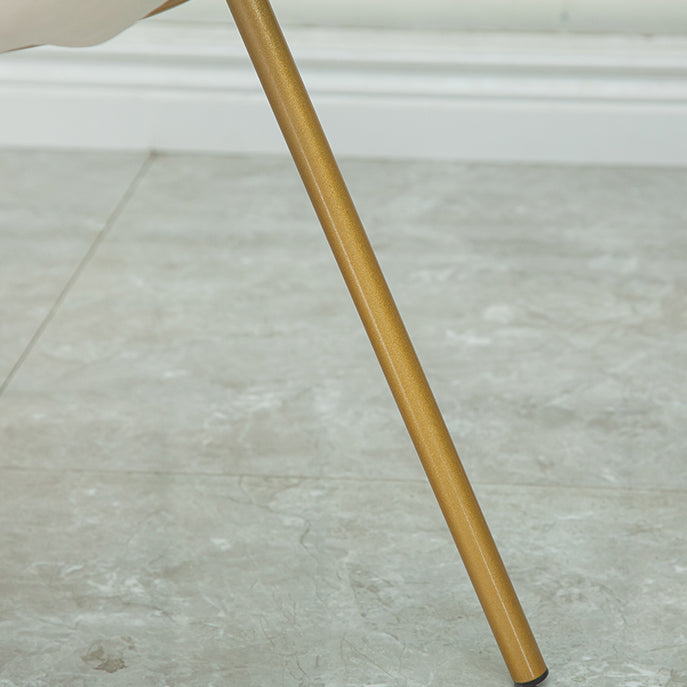 Glam Metal Dining Room Chair Velvet Dining Side Chair for Home Use