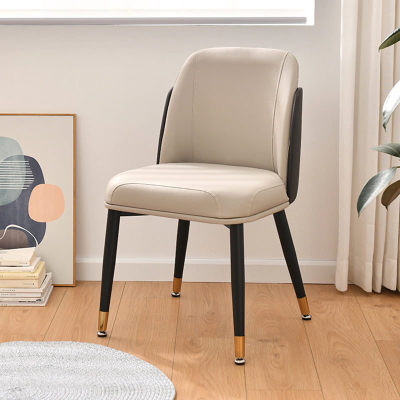 Glam Metal Dining Room Chair Parsons Armless Chairs for Restaurant Use