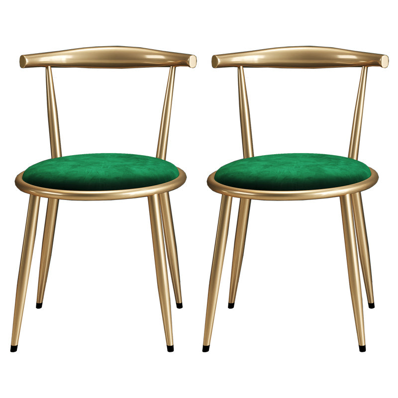 Glam Velvet Dining Room Chair Open Back Dining Side Chair for Restaurant Use