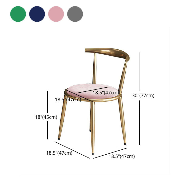 Glam Velvet Dining Room Chair Open Back Dining Side Chair for Restaurant Use