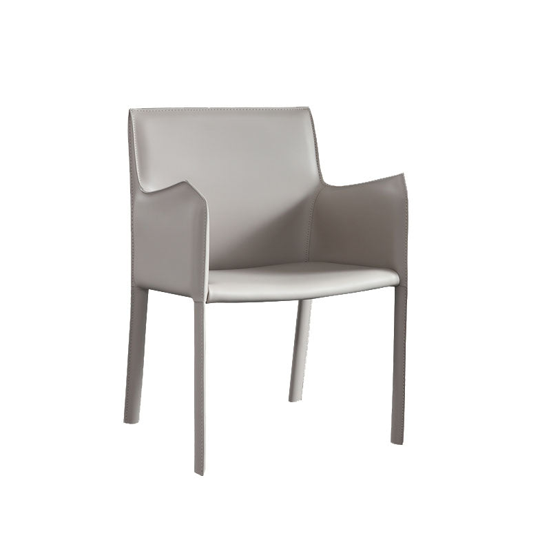 Solid Back Dining Chair Designer Style Dining Room Leather Arm Chair