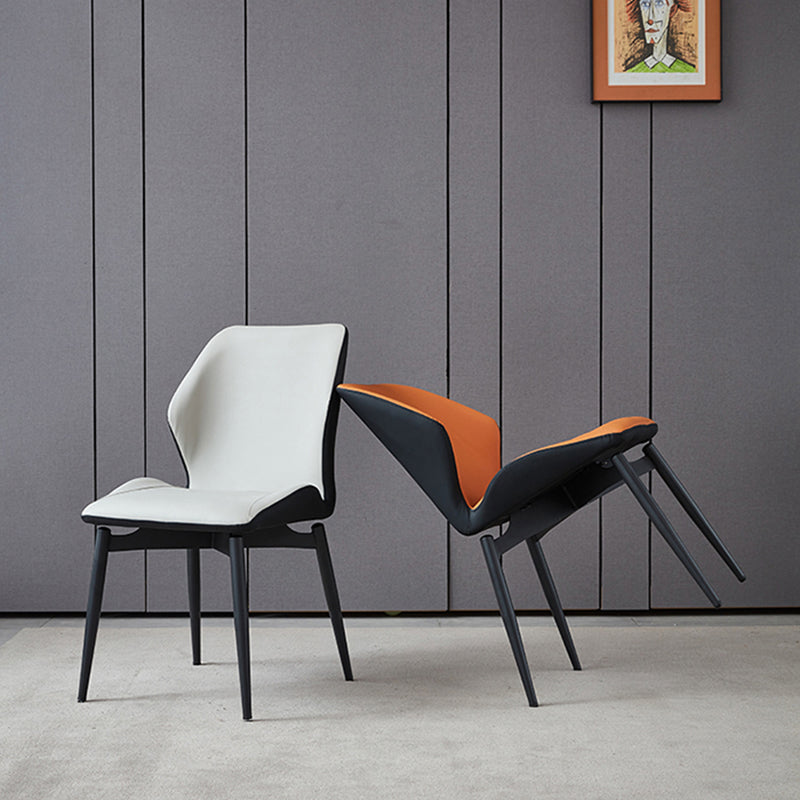 Contemporary Style Metal Dining Chairs Kitchen Dining Armless Side Chairs