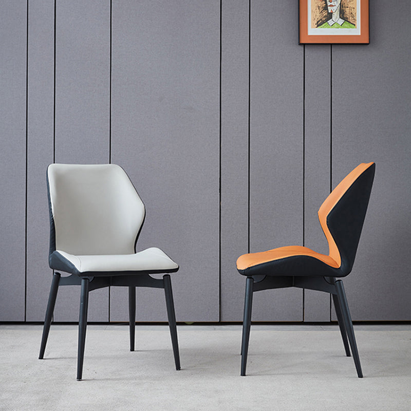 Contemporary Style Metal Dining Chairs Kitchen Dining Armless Side Chairs