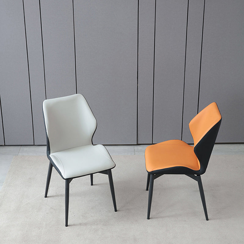 Contemporary Style Metal Dining Chairs Kitchen Dining Armless Side Chairs