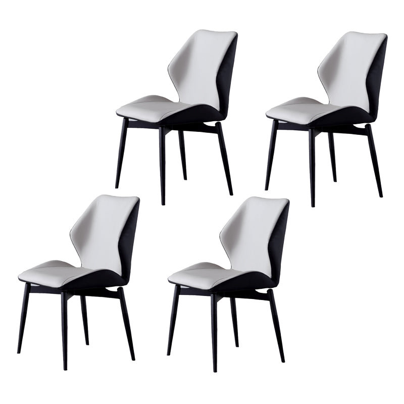 Contemporary Style Metal Dining Chairs Kitchen Dining Armless Side Chairs