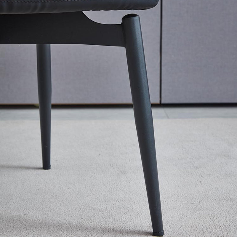 Contemporary Style Metal Dining Chairs Kitchen Dining Armless Side Chairs