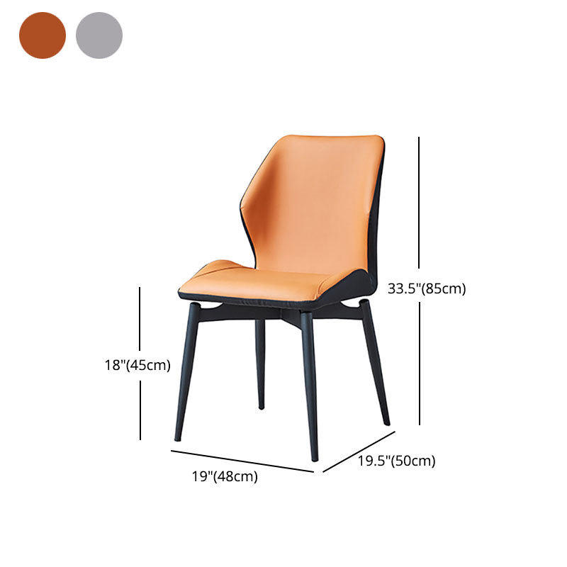 Contemporary Style Metal Dining Chairs Kitchen Dining Armless Side Chairs