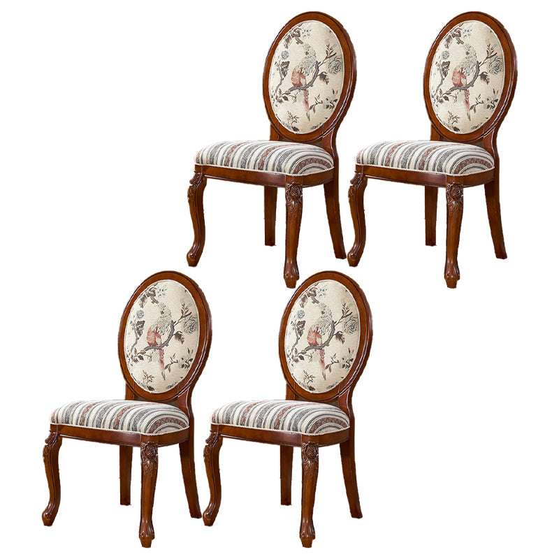 Victorian Style Kitchen Wooden Chair Dining Armless Side Chairs