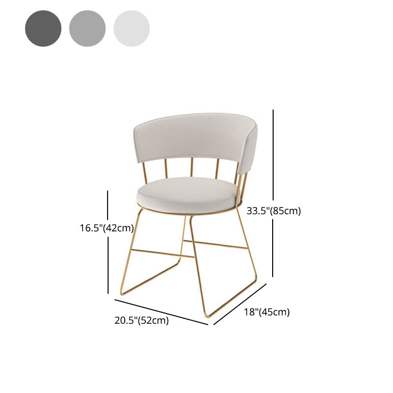 Scandinavian Style Open Back Chairs Armless Metal Dining Chairs