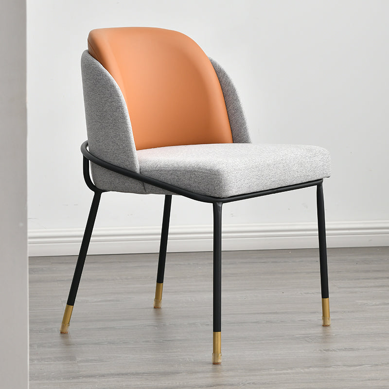 Scandinavian Design Solid Back Chairs Armless Upholstered Dining Side Chairs