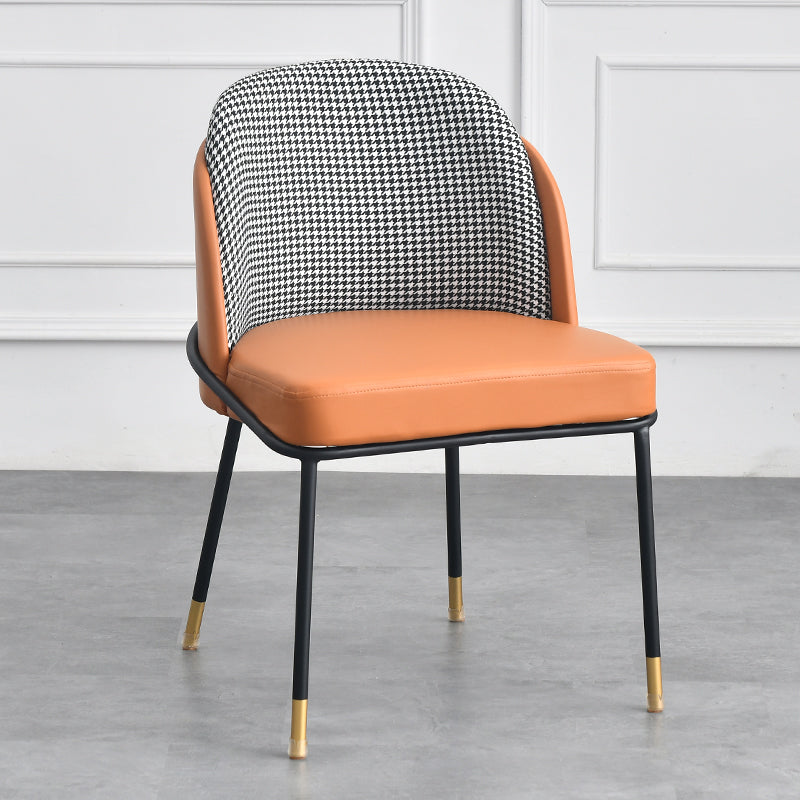 Scandinavian Design Solid Back Chairs Armless Upholstered Dining Side Chairs