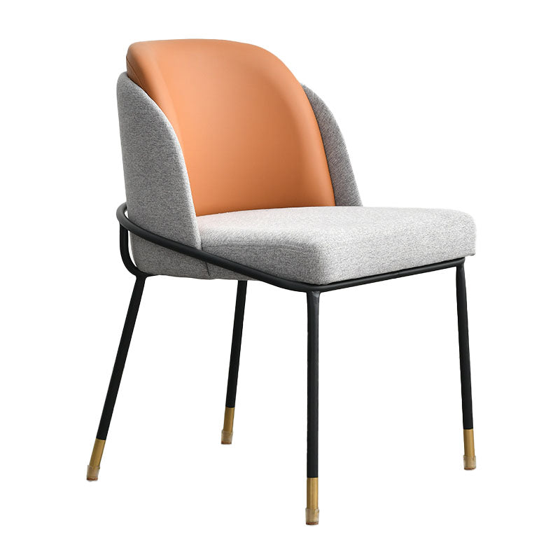 Scandinavian Design Solid Back Chairs Armless Upholstered Dining Side Chairs