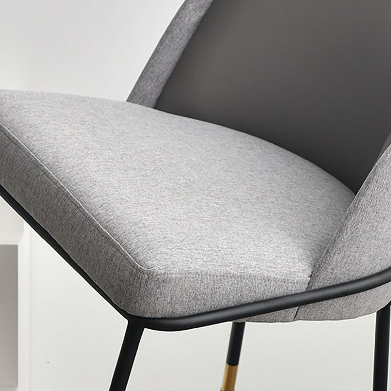 Scandinavian Design Solid Back Chairs Armless Upholstered Dining Side Chairs