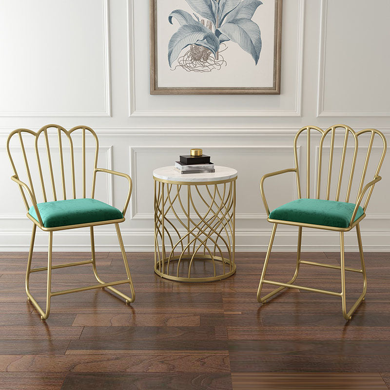 Nordic Metal Dining Room Chairs Slat Back Side Chair for Restaurant Use