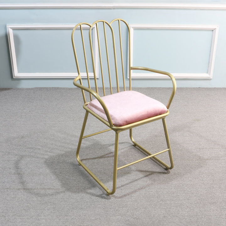 Nordic Metal Dining Room Chairs Slat Back Side Chair for Restaurant Use