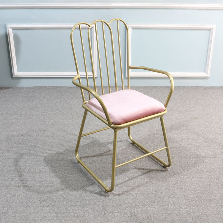 Nordic Metal Dining Room Chairs Slat Back Side Chair for Restaurant Use