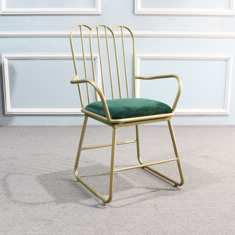 Nordic Metal Dining Room Chairs Slat Back Side Chair for Restaurant Use