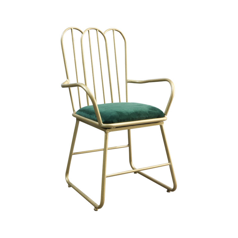 Nordic Metal Dining Room Chairs Slat Back Side Chair for Restaurant Use