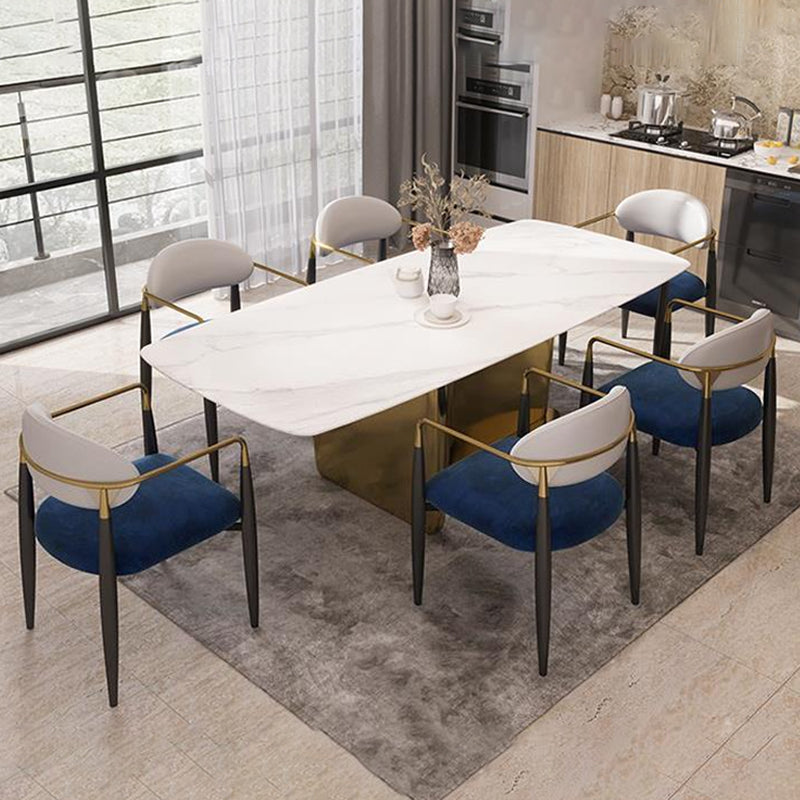 Contemporary Style Kitchen Metal Chair Open Back Dining Arm Side Chairs