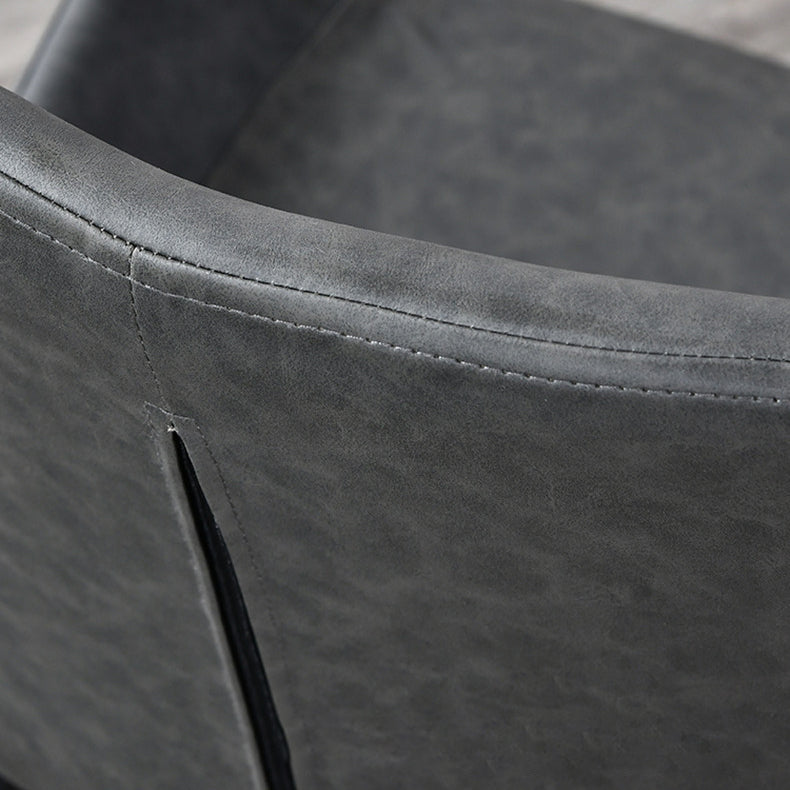 Contemporary Armless Chair Matte Finish Leather Curved Parsons Side Chair for Home