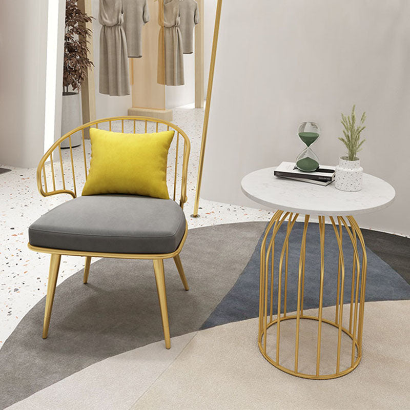 Scandinavian Style Windsor Back Chair Armless Upholstered Side Chair