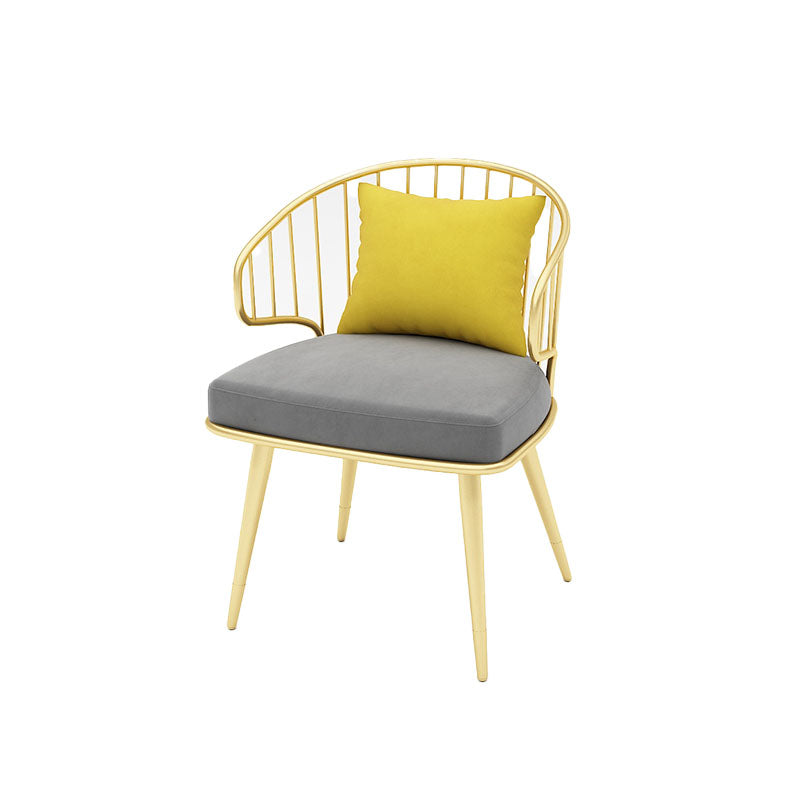 Scandinavian Style Windsor Back Chair Armless Upholstered Side Chair