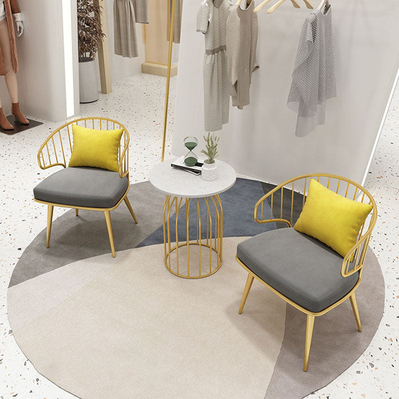 Scandinavian Style Windsor Back Chair Armless Upholstered Side Chair