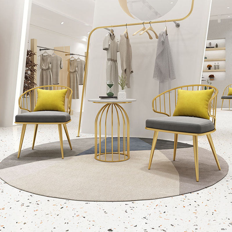 Scandinavian Style Windsor Back Chair Armless Upholstered Side Chair