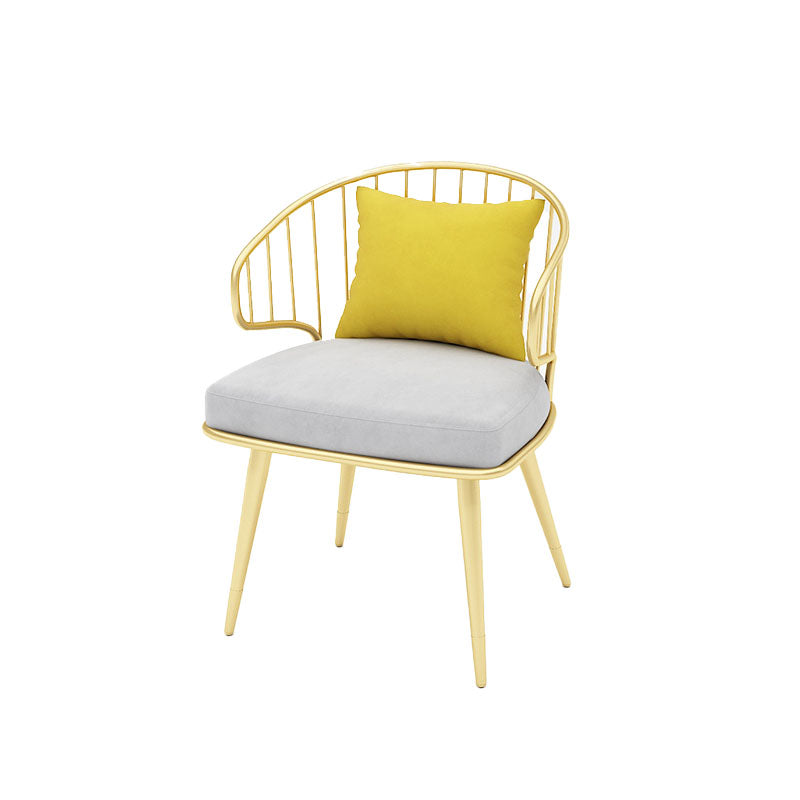 Scandinavian Style Windsor Back Chair Armless Upholstered Side Chair
