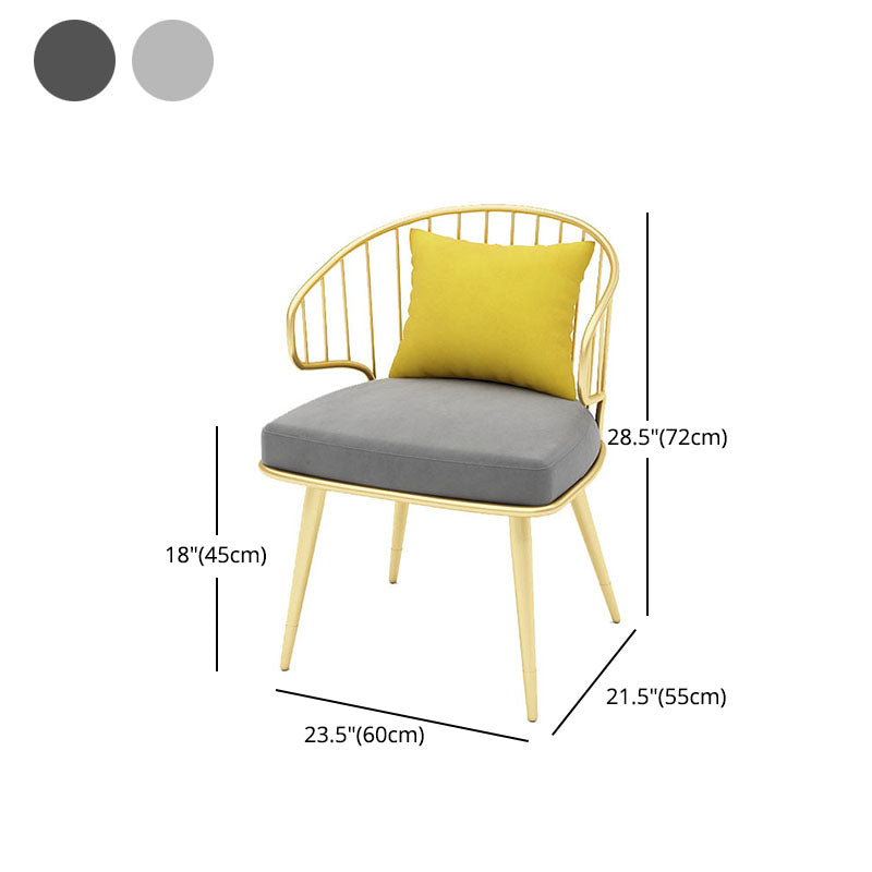 Scandinavian Style Windsor Back Chair Armless Upholstered Side Chair