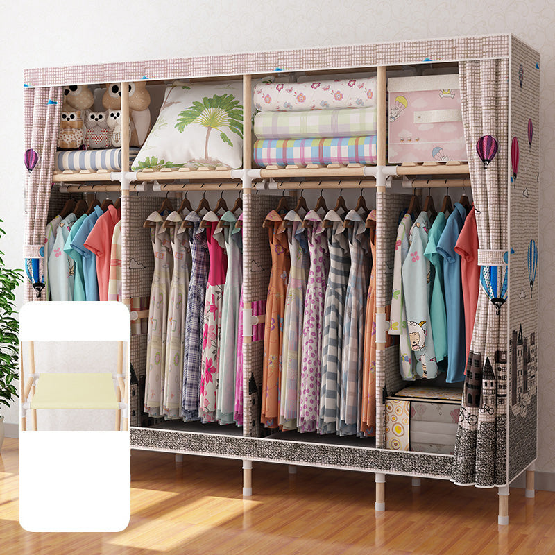 Natural Meringue Wood Frame Wardrobe Modern Style Home Wardrobe Armoire