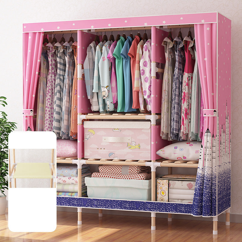 Natural Meringue Wood Frame Wardrobe Modern Style Home Wardrobe Armoire